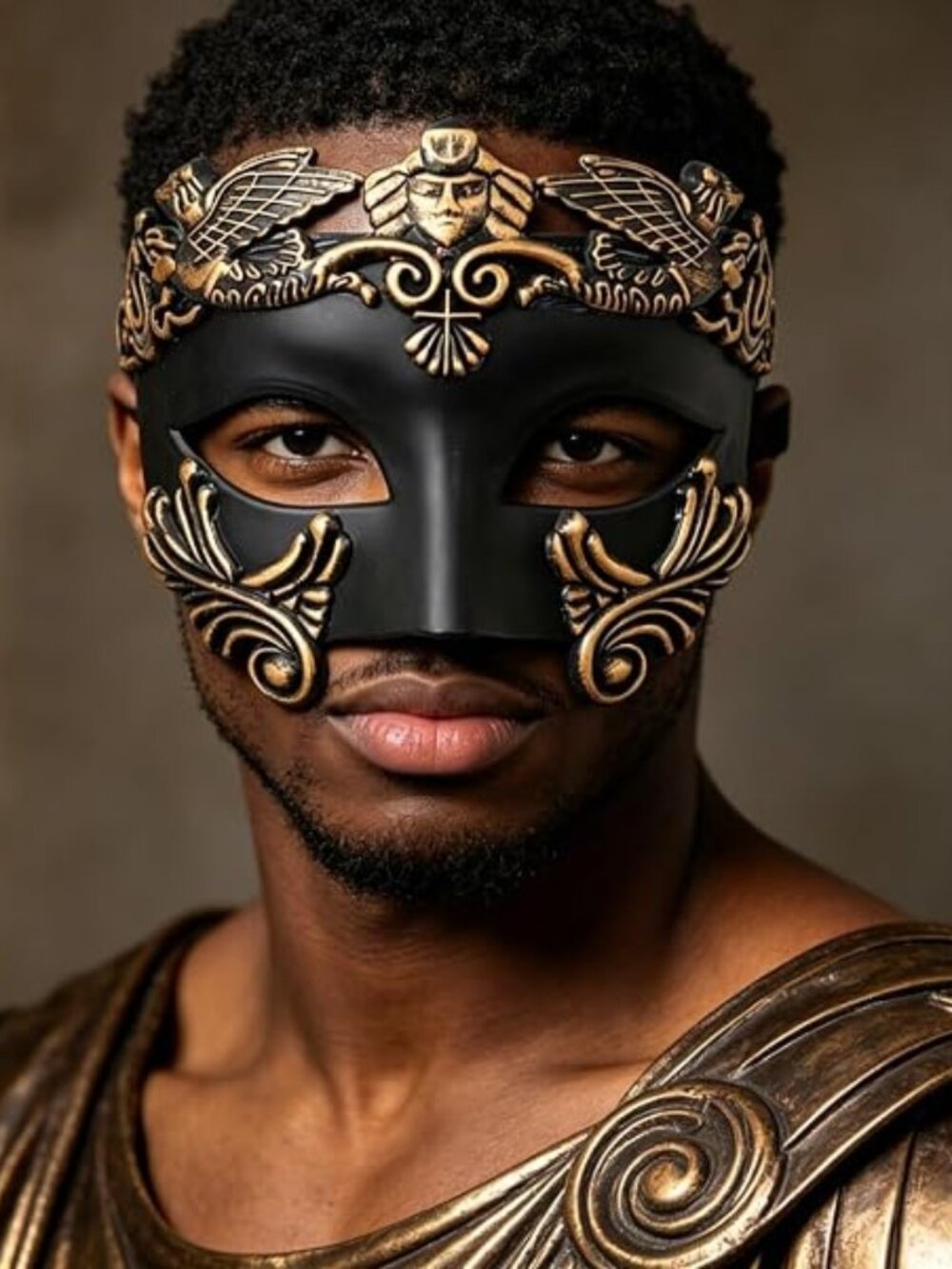 Masquerade Gold Mask - Picture 3 of 6